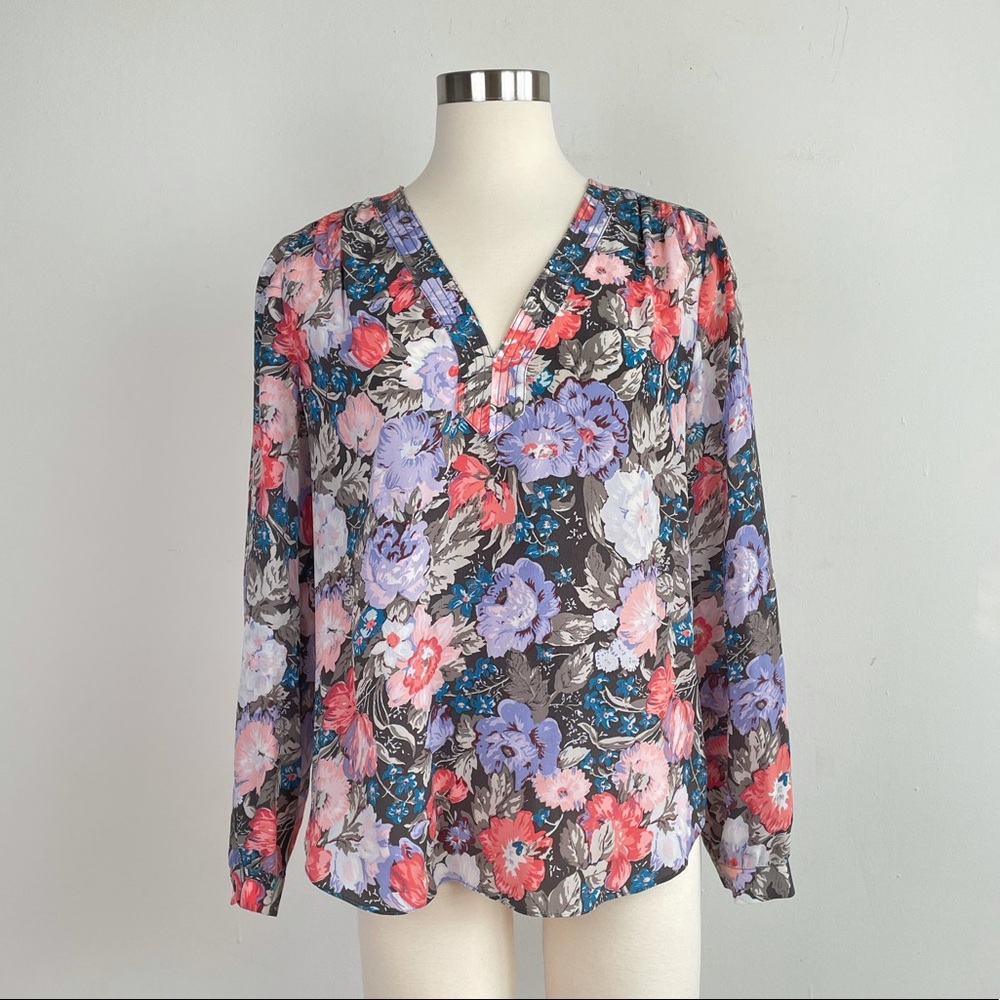 🕊Rebecca Taylor Silk Floral Top size 10